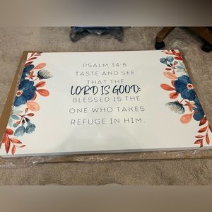 HUGE 36x24 Brand New Wrapped Canvas Christian Bible Verse Wall Art Home Decor